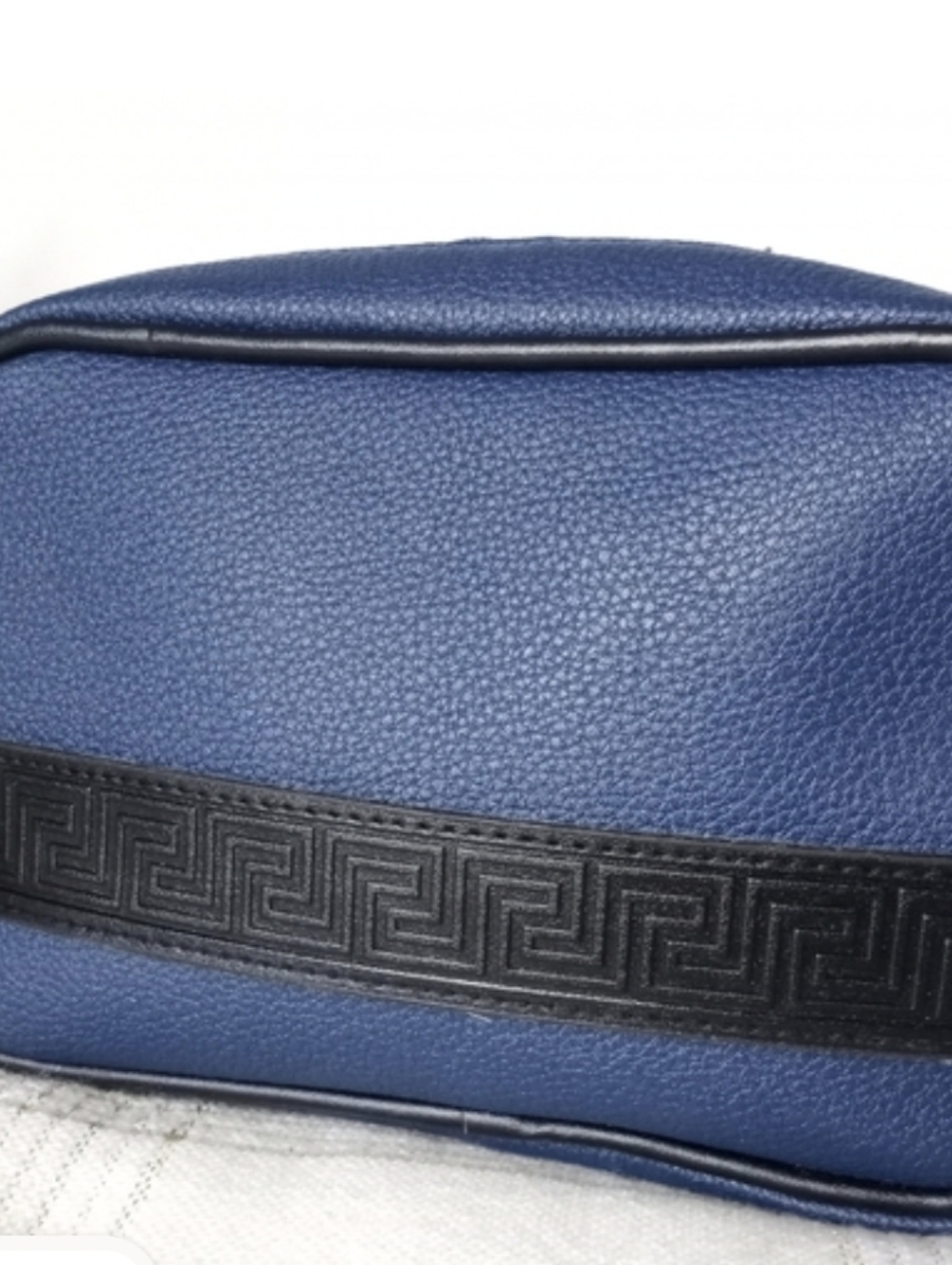 Versace Collection Navy Blue Pebbled Cosmetic Bag - Picture 3 of 6